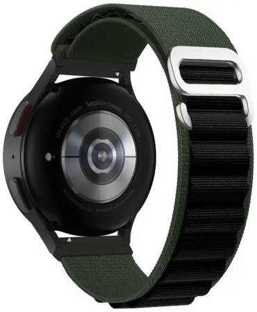 Ремешок BOGEMA для Garmin Vivoactive 3, Vivomove HR Sport, Forerunner 165, Forerunner 55, Venu 2 Plus, Vivoactive 5, Vivoactive 6, Forerunner 570, Vivomove Trend черно-зеленый