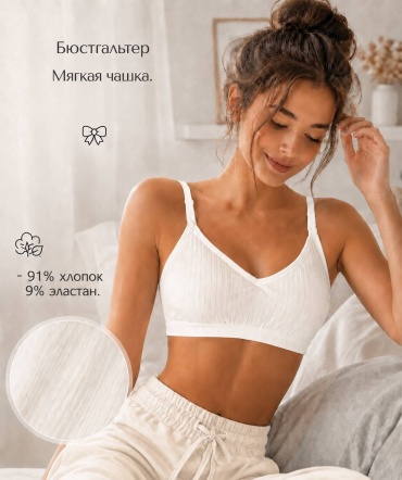 Бюстгальтер мягкая чашка белый