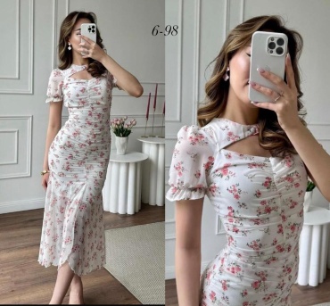 Повседневное платье FASHION белый, розовый
