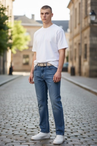 Джинсы прямые FASHION синий