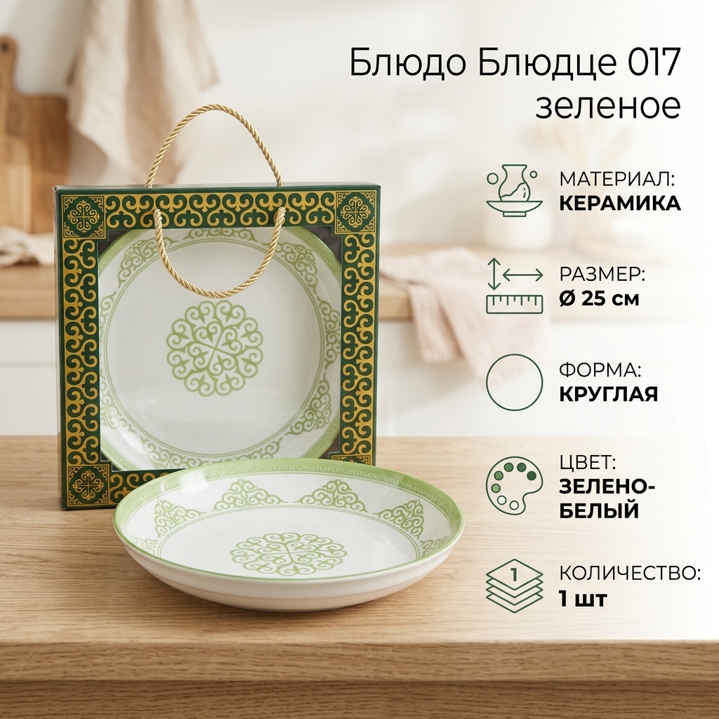 Блюдо 25х25 см, керамика, 1 шт