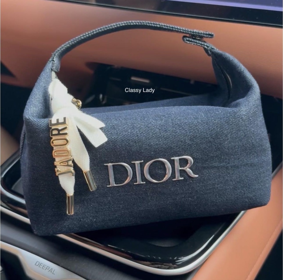 Dior косметичка текстиль синий 24X14 см