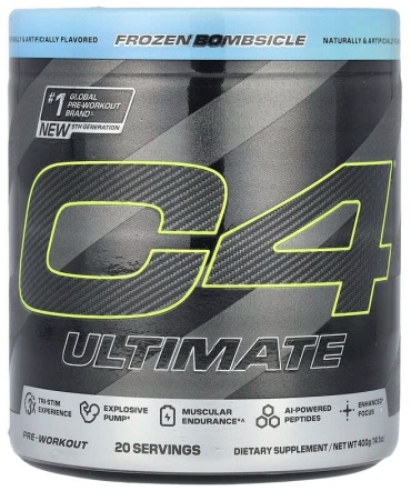 C4 C4 Ultimate Pre-Workout, Frozen Bombsicle, 400 г (14,1 унции) Бомсайкл со льдом