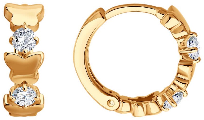 Серьги SOKOLOV EAR-SO-585-334308 вес 1.85 г золото, фианит