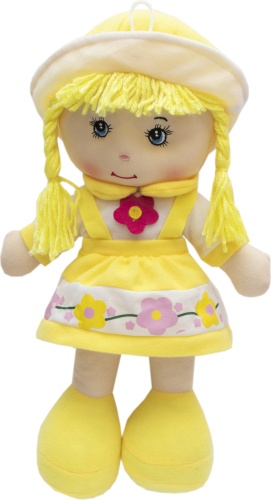 Мягкая игрушка Yayaya Кукла в сарафане , высота 34 см, желтый