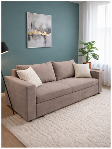 Диван Mondo home MH 002, 230х90 см, обивка велюр, светло-коричневый