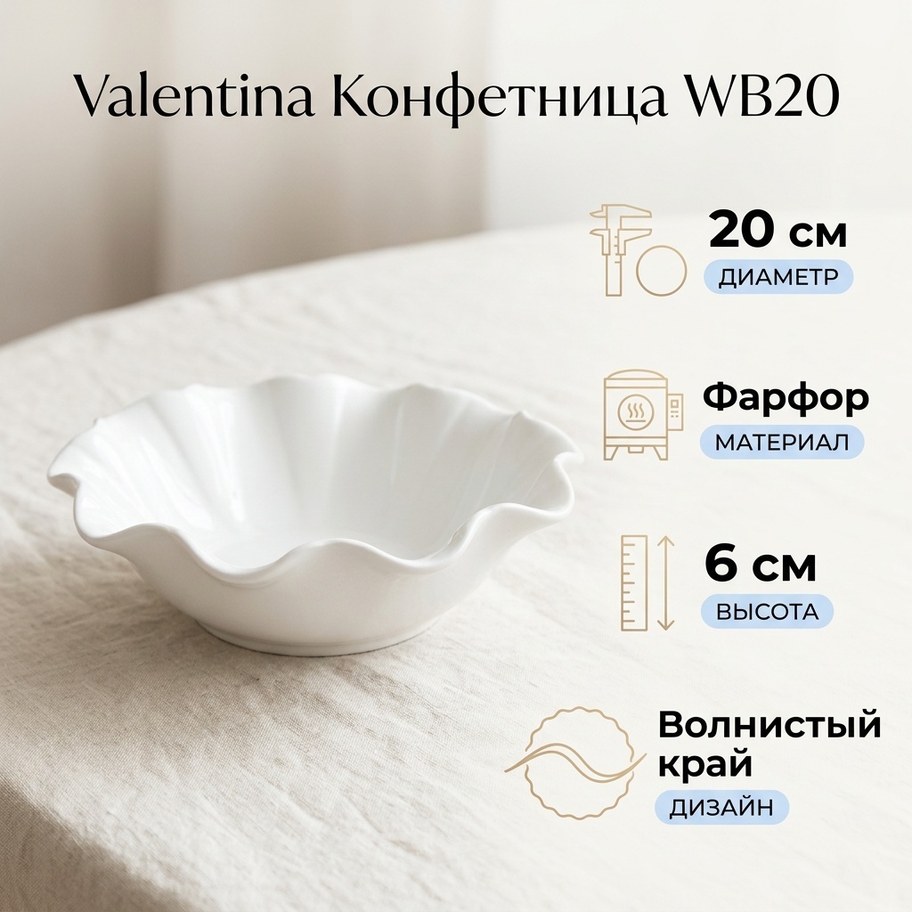 Valentina конфетница WB20 круглая 1 шт