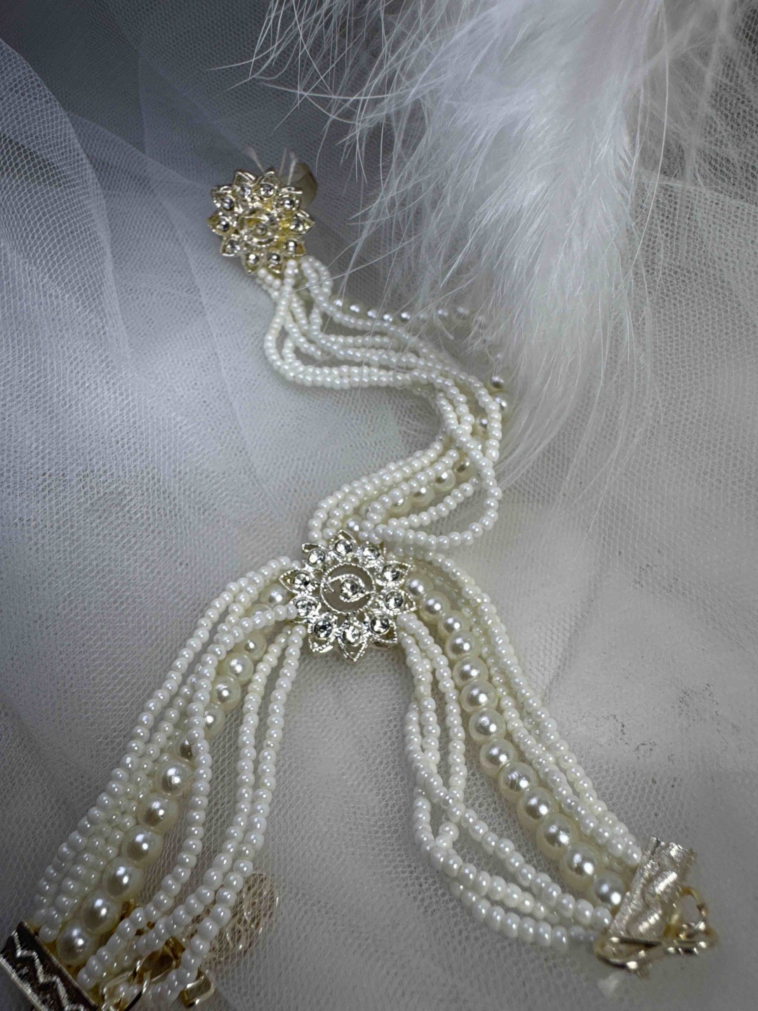 Цепочка на тело AGRA jewelry бижутерный сплав, искусственный жемчуг, бисер