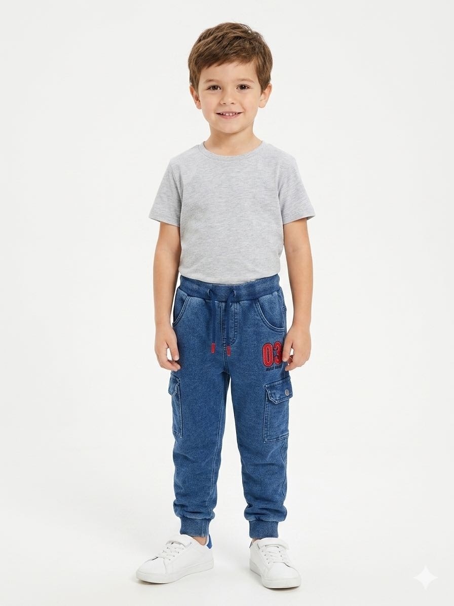 Джинсы свободного кроя Jeans Kids синий