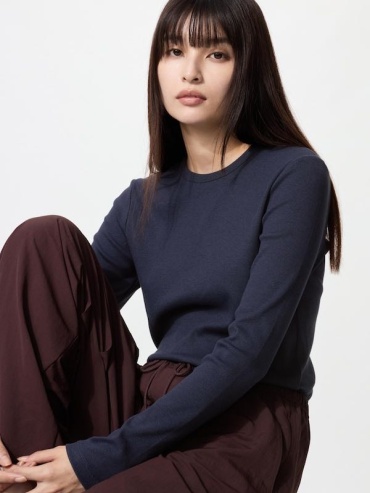 Лонгслив Uniqlo синий