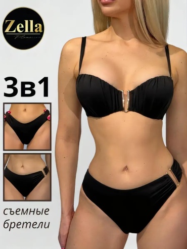 Купальник раздельный черный
