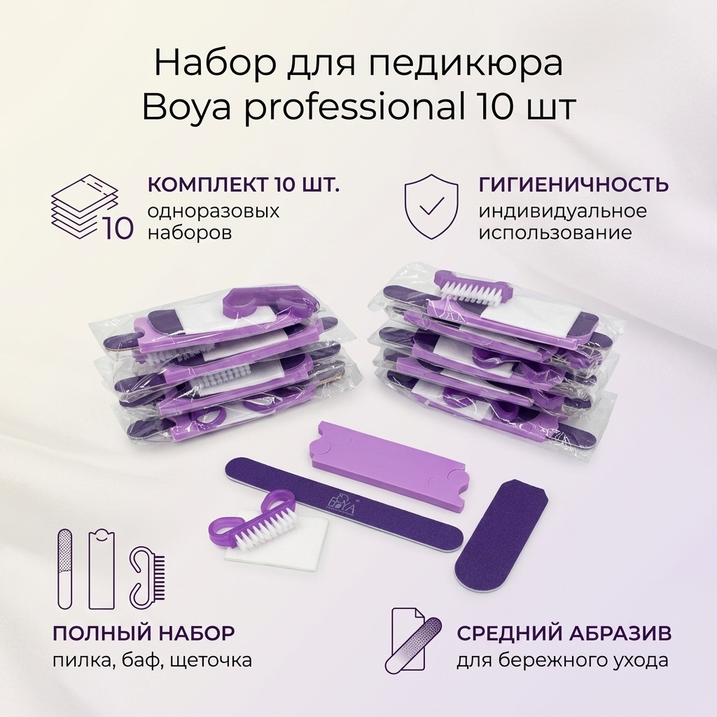 Boya professional комплект одноразовых наборов для педикюра 10 шт