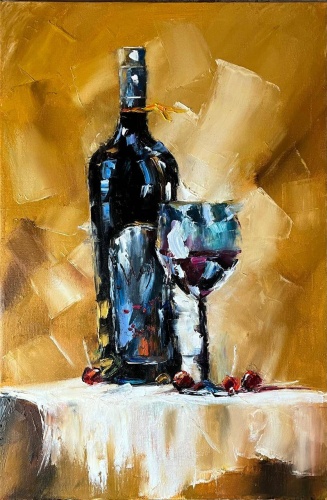 Картина Вино и вишня 40x60 см