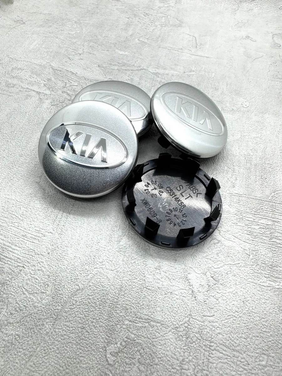 Kia 58/49mm заглушка 17 серебристый 4 шт для легкового автомобиля