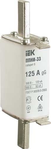 IEK предохранитель цилиндрический 1 шт, Предохранитель ППНИ-33 (125А) габарит 0 ИЭК