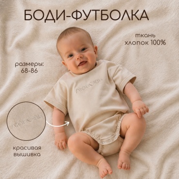 Боди Twins Textile светло-бежевый