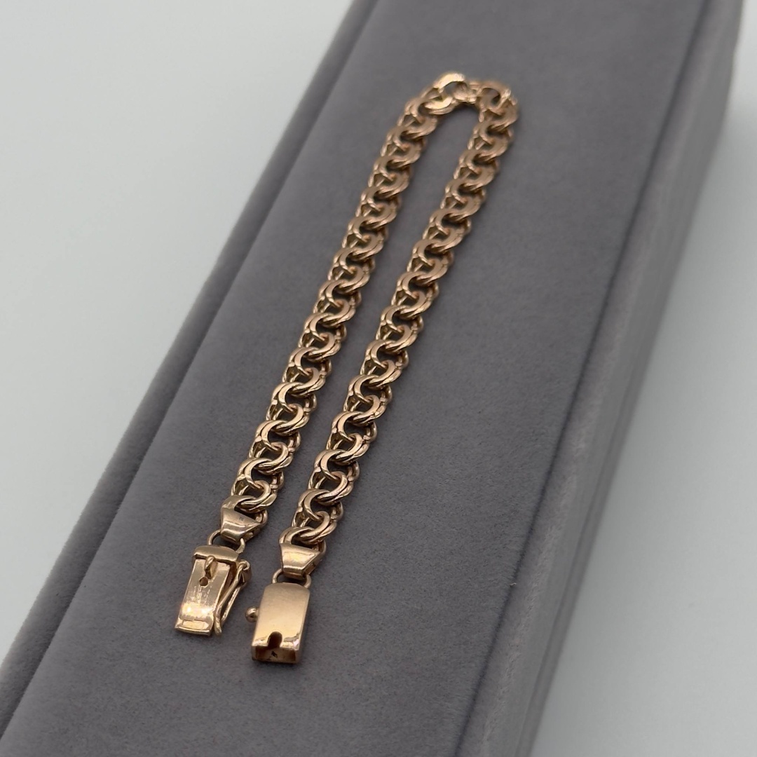 Ballerina Jewelry K23R длина 18.5 см, вес 6.96 г золото, плетение бисмарк
