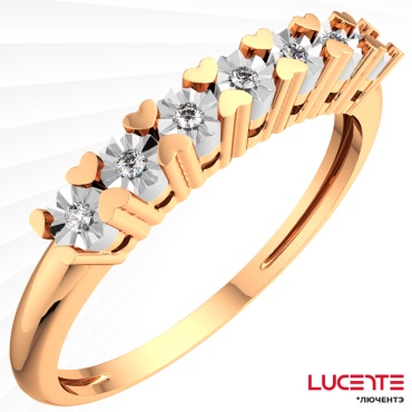 Lucente Бриллианты Якутии RIN-LU-585-135065-175 размер 17.5 вес 1.5 г золото, бриллиант