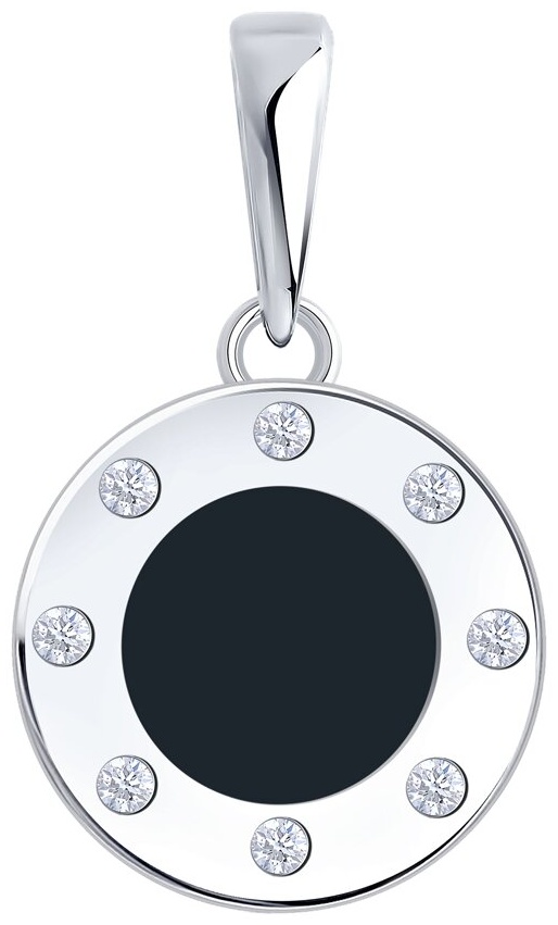 Подвеска Diamant 94-130-02235-1 вес 0.98 г серебро, фианит