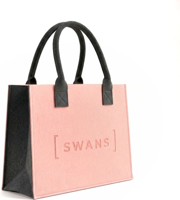 Сумка шоппер SWANS фетр розовый, графит