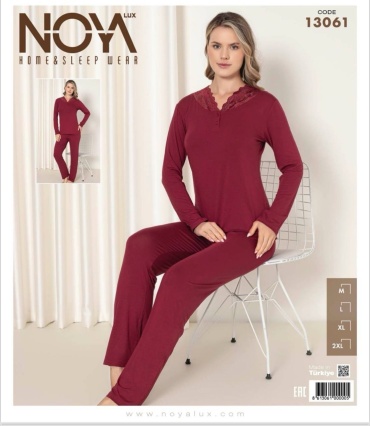 Пижама Noya Lux бордовый, пудра