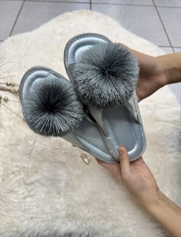 Тапочки AT HOME голубой, серебристый