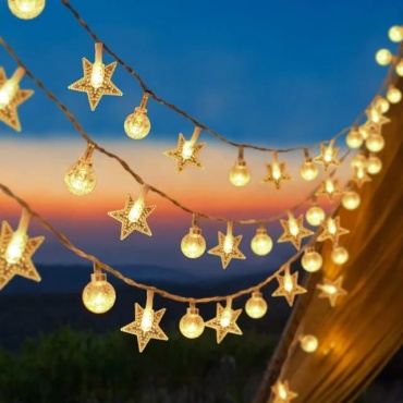 Звезды, лампочки LED LIGHTS цвет свечения теплый белый 3 м