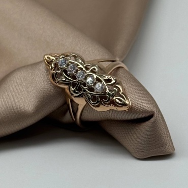 Кольцо Ballerina Jewelry K990 размер 19 вес 3.13 г золото, фианит
