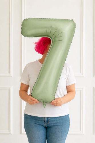 Воздушный шар Happy ball Цифра 7 1 шт, зеленый