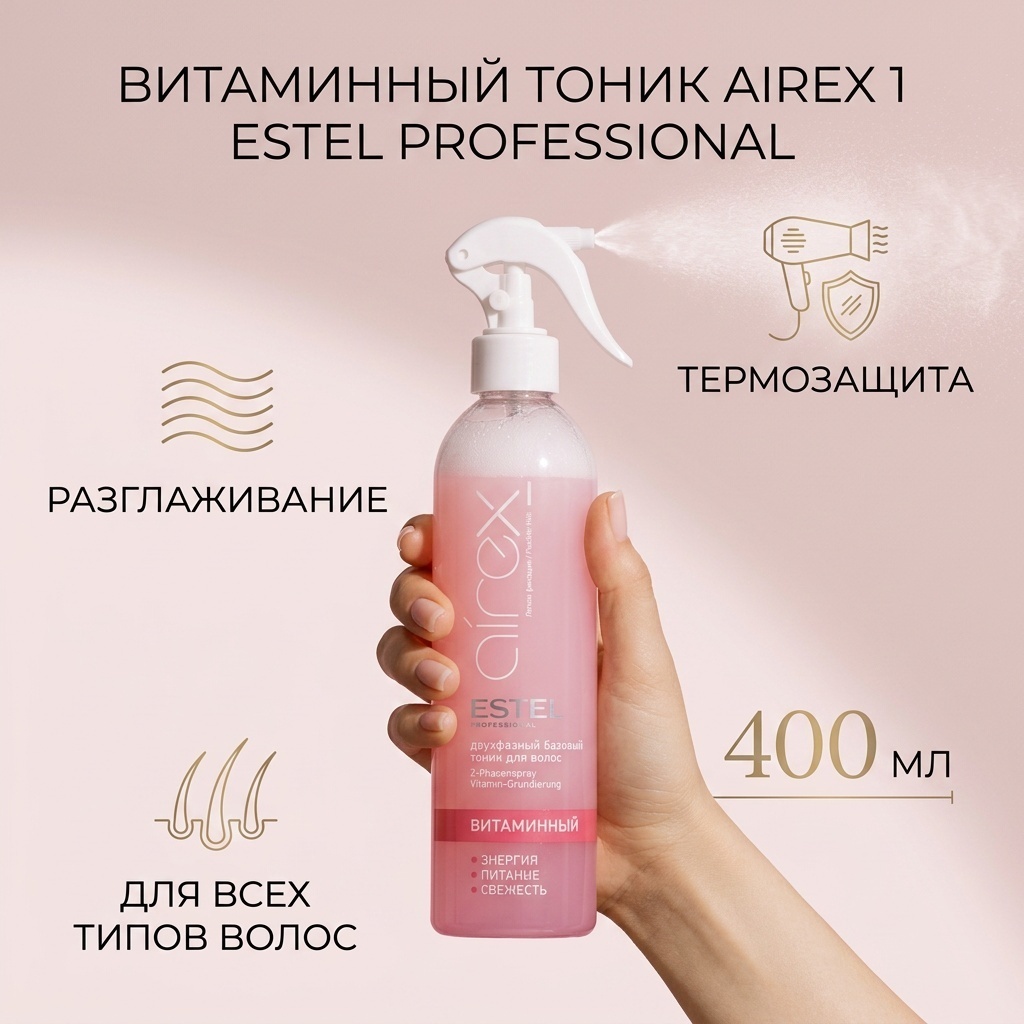 ESTEL PROFESSIONAL Airex 1 витаминный тоник тоник слабая фиксация 400 мл