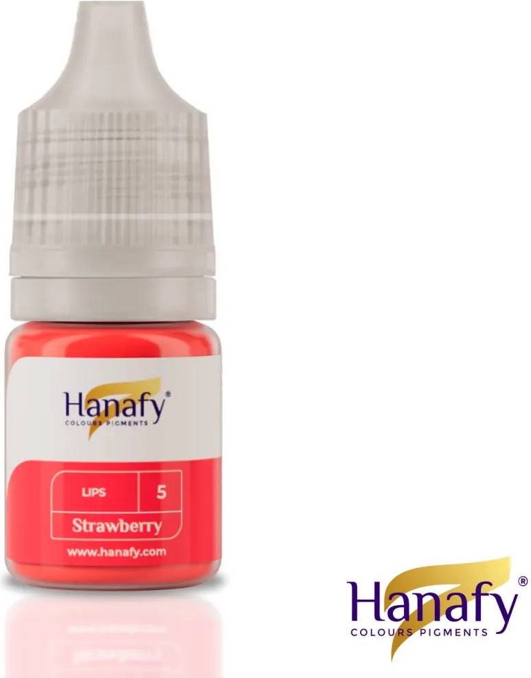 Hanafy Губы пигмент №5 Strawberry/Ярко-красный, насыщенный. Теплый 5 мл