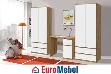 Комплект Euromebel Денвер 00062691 белый, светло-коричневый