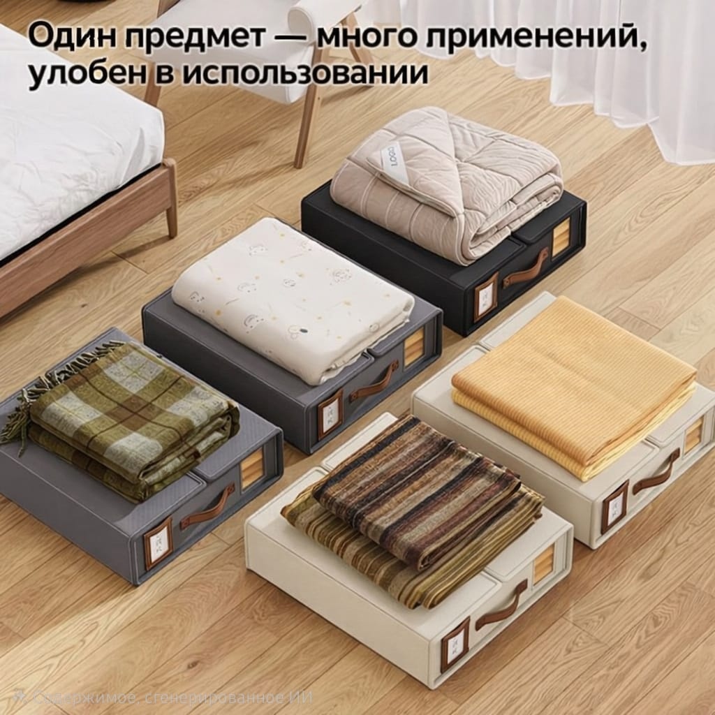 Набор органайзеров для одежды, универсальный бежевый, серый, 5 шт