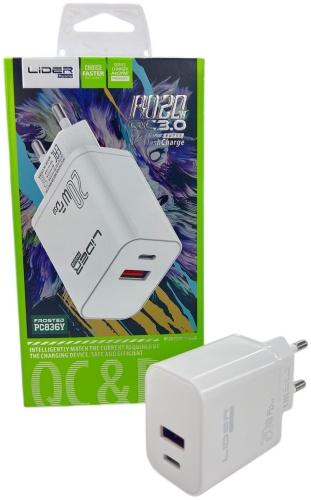 PC837 USB Type-C, USB 20 Вт белый