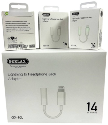 Переходник GERLAX 3.5 мм jack (F), Lightning, 0.1 м, GX10L белый