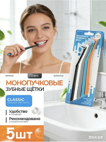 ALVO Щетки монопучковая зубная щетка средняя 5 шт