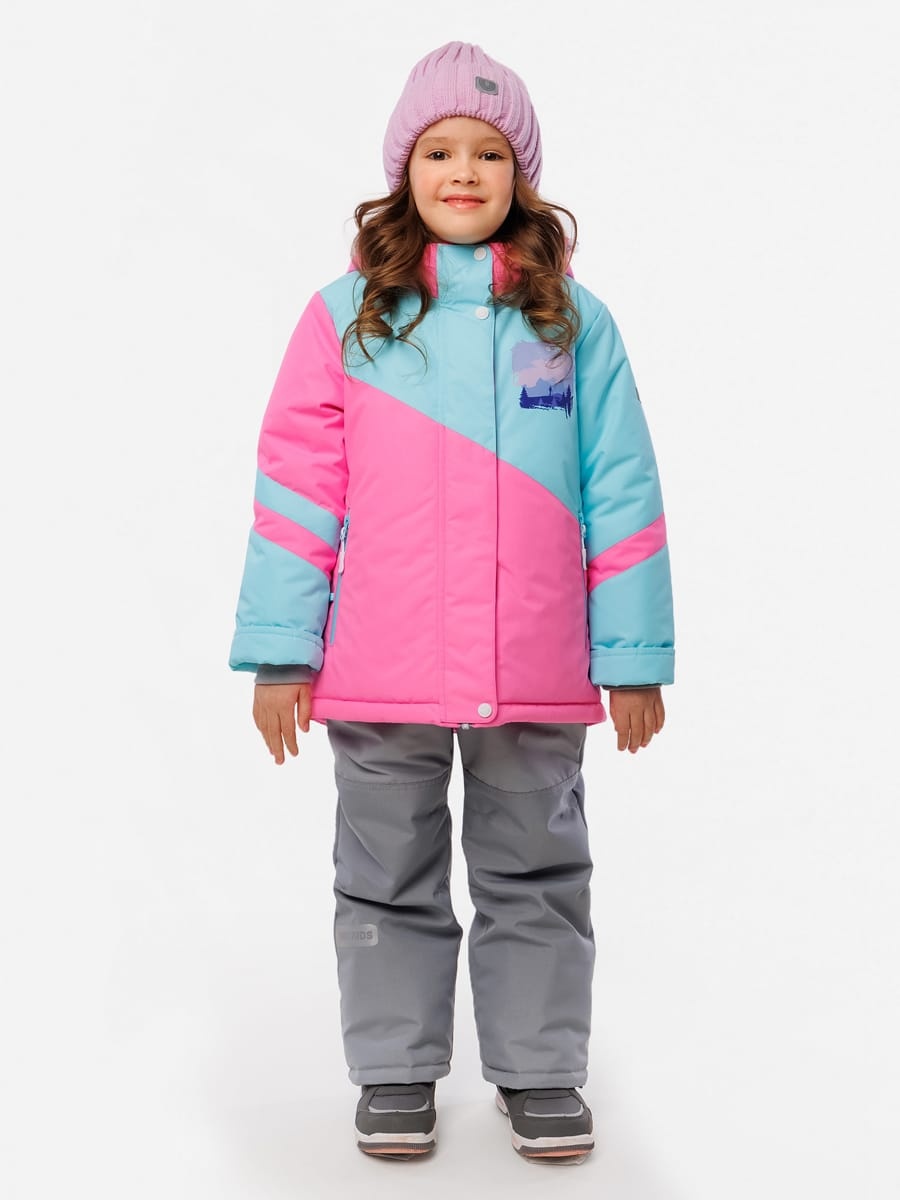 Комплект с комбинезоном Uki kids серый, голубой, розовый
