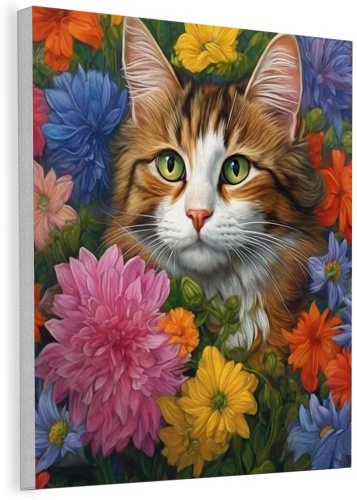 Картина по номерам Кот холст на подрамнике 50x40 см