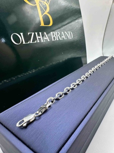 OLZHA BRAND Турция длина 21 см, вес 11 г серебро, плетение якорное