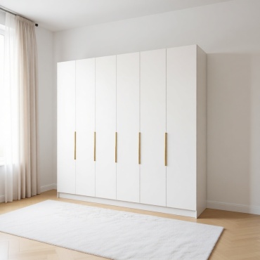 Распашной шкаф Anna 6D , 240x250х57 см, белый