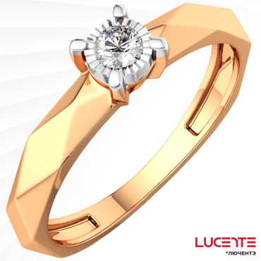 Lucente Бриллианты Якутии RIN-LU-585-356849-175 размер 17.5 вес 1.34 г золото, бриллиант