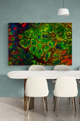 Картина Невесомое клеточное сияние 17. на подрамнике theBaiss.com 120x80 см