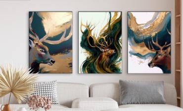 Room Art KZ модульная картина Олень интерьерная картина 160x80 см