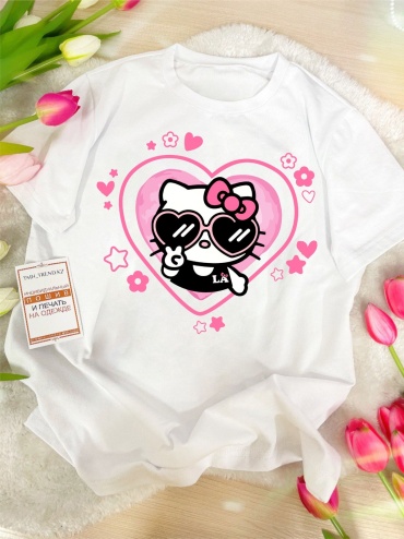Футболка Хелоу Кити Hello Kitty TMH_TREND.KZ  TMH_TREND.KZ белый