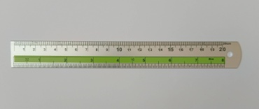 Линейка 30151448_831227210, 20 см, 1 шт, металл, серебристый