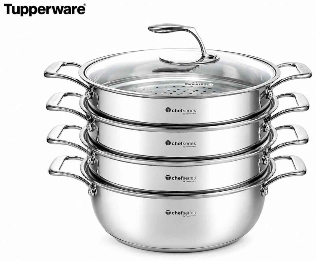 Мантоварка 7 л, Tupperware нержавеющая сталь, количество ярусов: 3
