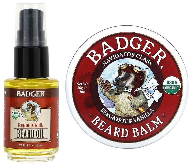 BADGER Bergamot and Vanilla набор для бороды 29.6 мл + 56 г