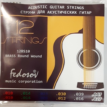 Струны для 12-струнной акустической гитары Fedosov 12BS10, латунь, 10-47