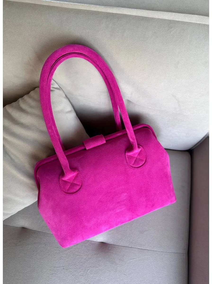 Сумка шоппер Shapely bags натуральная кожа фуксия