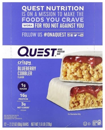 Quest Nutrition батончик хрустящий пирог с голубикой 12 шт